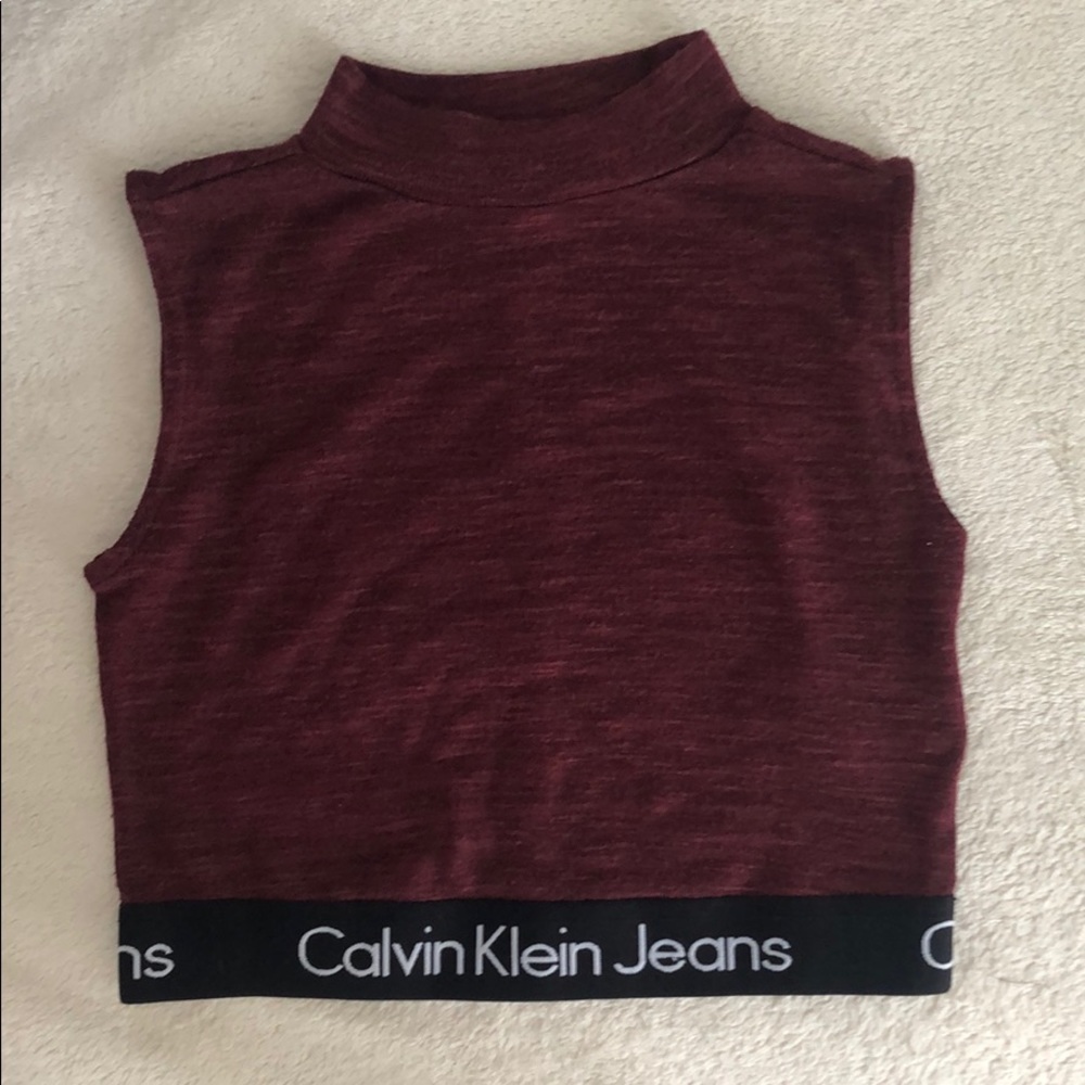 Calvin Klein Maroon Crop Top